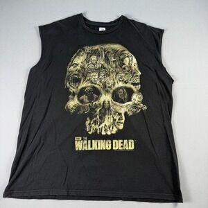 The Walking Dead Shirt Mens XL Skull Graphic Sleeveless Tee 2013 AMC Horror